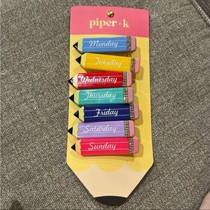 Piper Vibrant Weekly Pencil Hair Clips